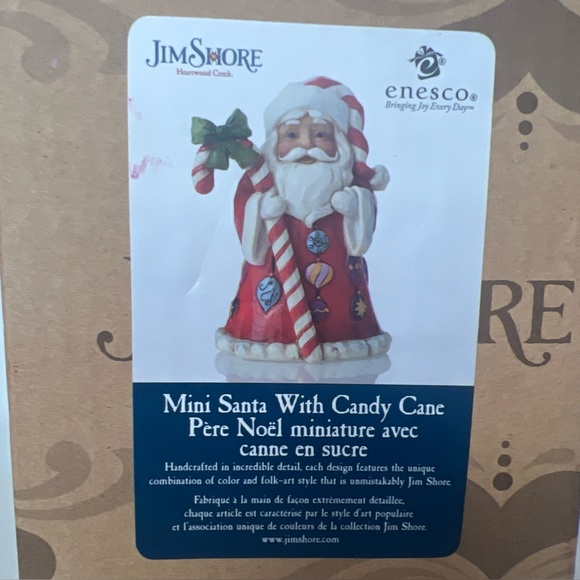 Jim Shore Mini Santa Candy Cane Staff Figurine 6006662 Enesco EUC 3.5” With Box - Picture 1 of 8